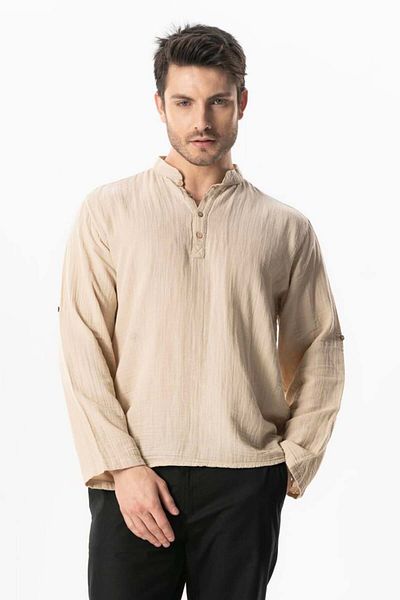 Eliş Şile Bezi Μακρυμάνικο Rainy Sweatshirt - Μπεζ