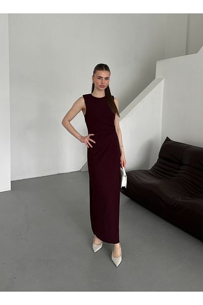 Laluvia Rochie cu cataramă aurie prune - 3269