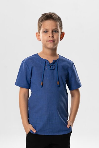 Eliş Şile Bezi Letnja majica Kobalt plava i 3050 kratkih rukava za šarapnu tk...