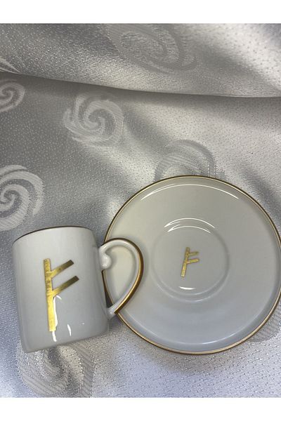 Zelisceisler Gold Gilded Fehu Symbol Coffee Cup