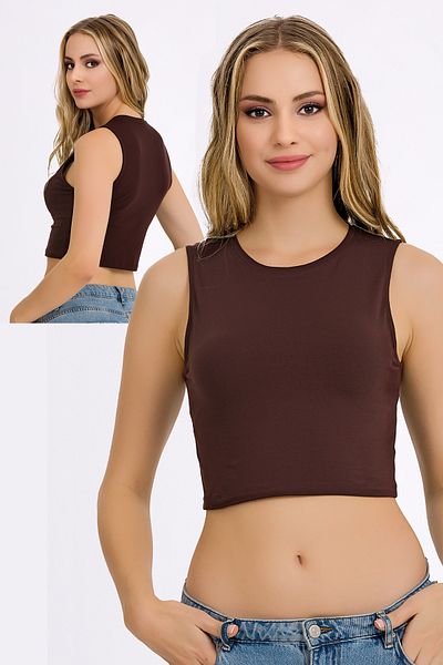 BEYAZTOPTAN Quality Lycra Zero Sleeve Crop