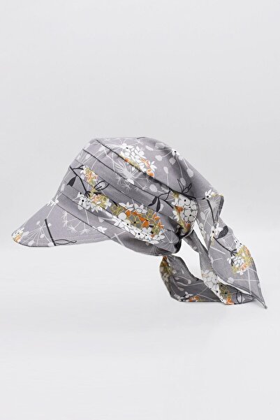 Külah Pălărie de plajă cu imprimeu cu eșarfă legată pentru femei