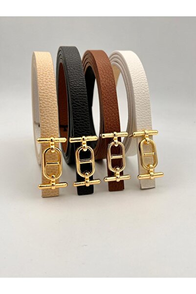 Tina Set of 4 Gold Buckle Women's Belt Trouser Belt Dress Belt Shirt Belt Coat Belt