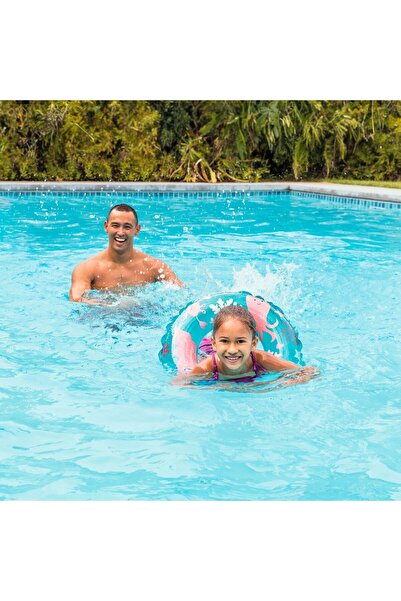 Intex çocuk Yüzme Simidi - - Şeffaf Desenli - تركواز - 61 سم (59242)