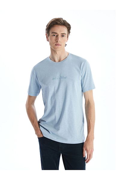 LC Waikiki New Season Crew Neck Printed Combed Cotton Men's Pajama Top - S50463Z8