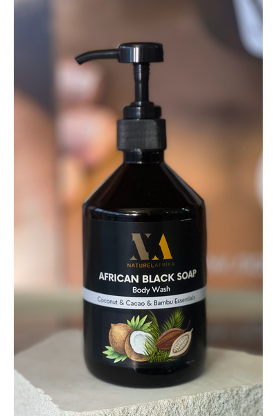Naturel Afrika African Black Soap Body Wash 500ml Cocoa, Coconut, Shea, Bambo...