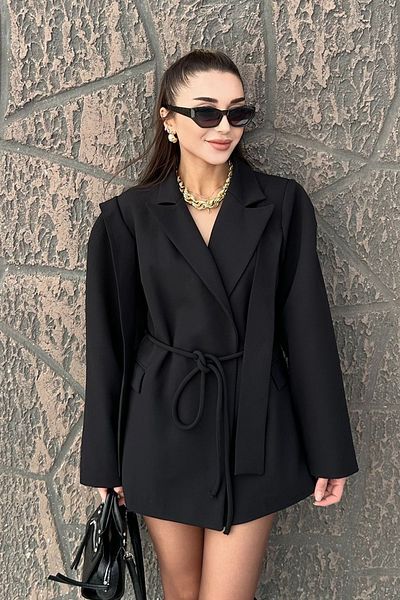 buqre's moda Oversize Blazer Jacket with Tie