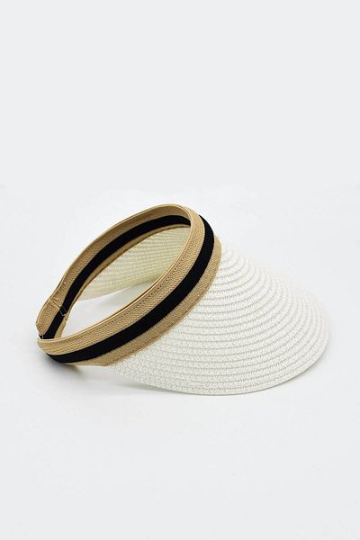 Külah Women's Visor Straw Beach Hat - White