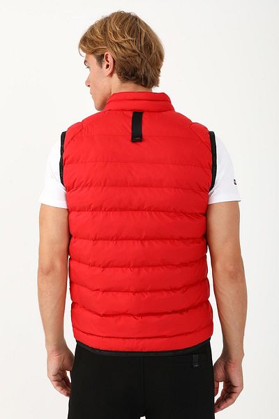 MARATON Regular Men's Stand Collar Sleeveless Red Vest 20193