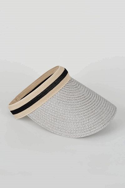 Külah Women's Visor Straw Beach Hat - Gray