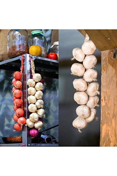 Nettenevime Yapay Soğan Salkımı Süs Kahverengi Soğan Yapay Meyve Sebze