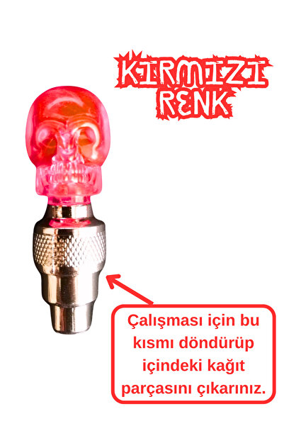 Vekorr 2 Çift Hareket Sensörlü Led Işıklı Sibop Kafatası Şekilli Bisiklet Araç Motor Sibop Kapak Lambası