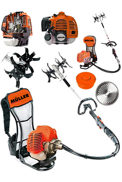 Müller Alman Kömürsüz Motor 14 Hp X-hard Bakır Sargı Çapa Aparatlı Benznli Ot Çalı Çim Biçme Tirpan Motoru