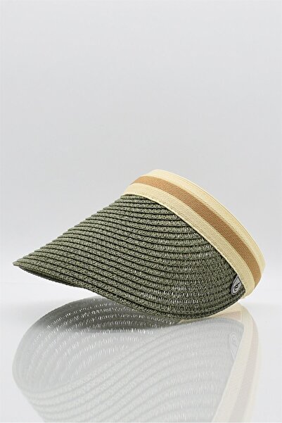 Külah Ženska kapa za plažu - kaki vizir od slame