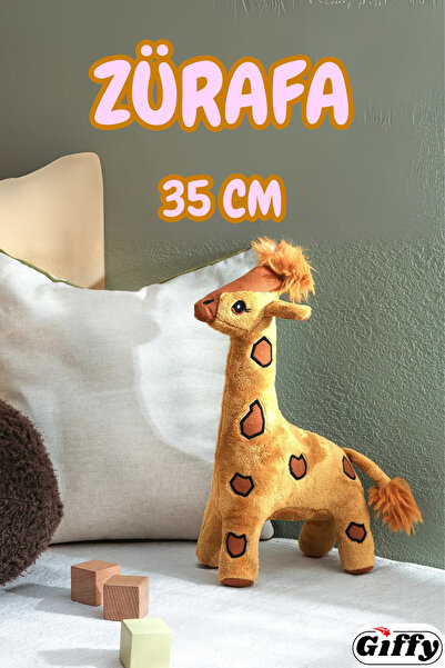 giffy Peluş Zürafa 35 Cm Boyunda Sevimli Hayvan Zürafa Ekstra Yumuşak Kumaş İ...