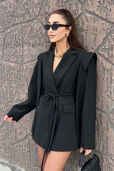 buqre's moda Oversize Blazer Jacket with Tie