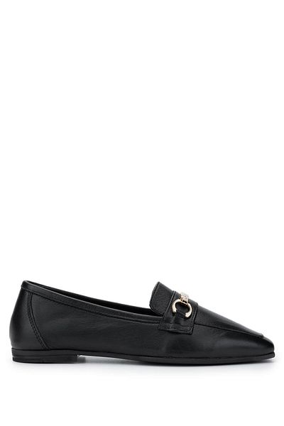 Tamer Tanca Women's Genuine Leather Black Leather Loafer Shoes