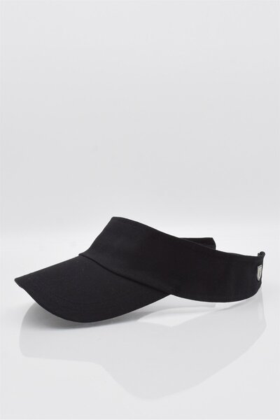 Külah Kadın Siyah Tenis Vizör Cap Yazlık Spor Plaj Şapkası