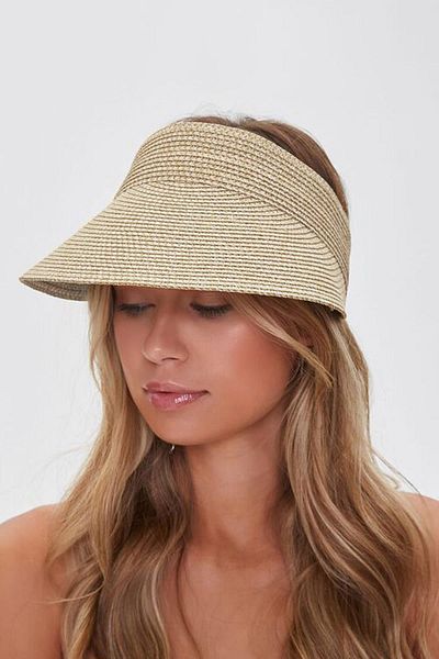 Külah Women's Wide Brim Visor Straw Beach Hat