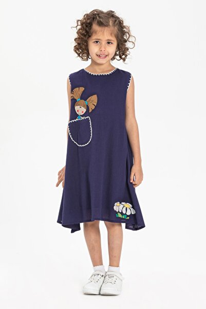 Eliş Şile Bezi Ece Şile Πανί Κοριτσίστικο Καλοκαιρινό Φόρεμα Μωβ Μωβ