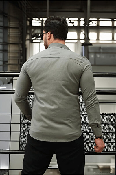 Valiberta Men's Oxford Shirt - Lycra, Regular Fit, Breathable, Khaki