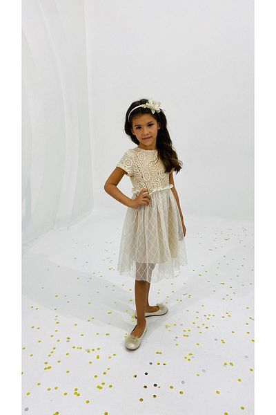 HC Kids Wear Cotton Lace Tulle Detailed Organic Summer Holiday Gift Girl's Dress