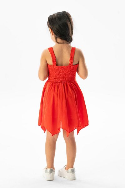Eliş Şile Bezi Strappy Voile Emel Καλοκαιρινό Παιδικό Φόρεμα Coral Mrcn