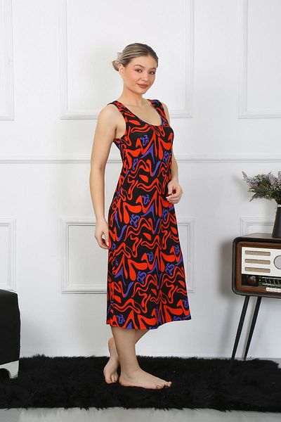 Akbeniz Thick Strap Combed Cotton Long Women's Nightgown - 12003