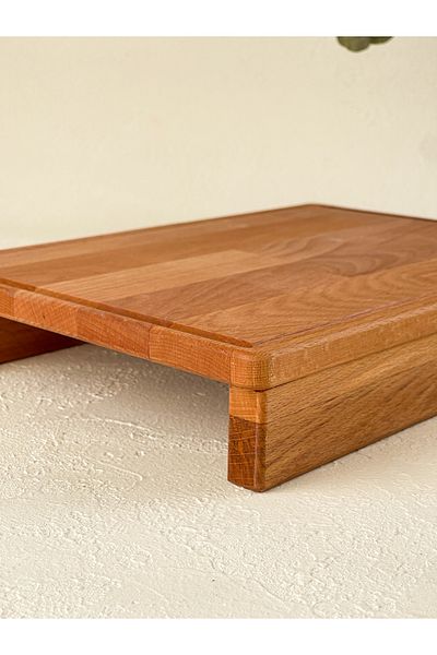 NOBLERAVEN DESIGN Rectangular Presentation Board with Wooden Legs – Beech Wood Cheese & Breakfast Presentation Board