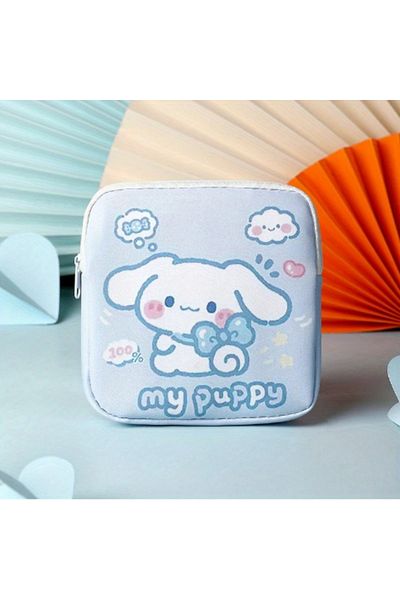 TATA CRAFT COSMETIC DE Pânză SANRIIO CU FIGURĂ MYPUPPY DRĂGĂ, SAC DE ORGANIZARE TAMPON DE IGIE