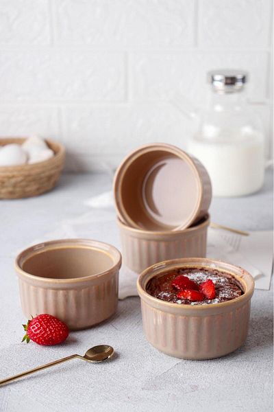 HOMENIVA 4 Hologram Porcelain Soufflé Dish – Oven Airfryer Microwave Dish