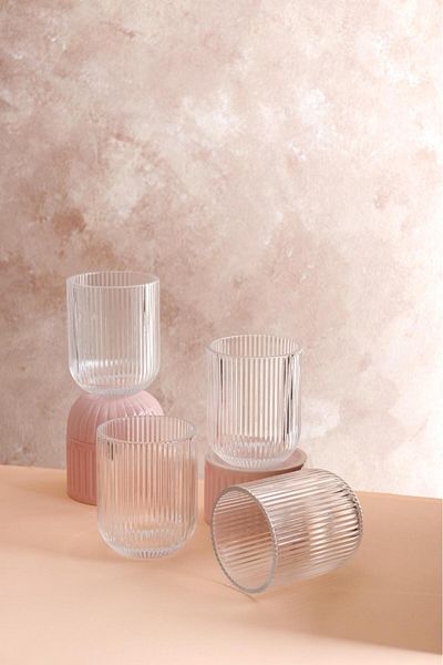HOMENIVA Aster 4 Glass Cups 275 ml