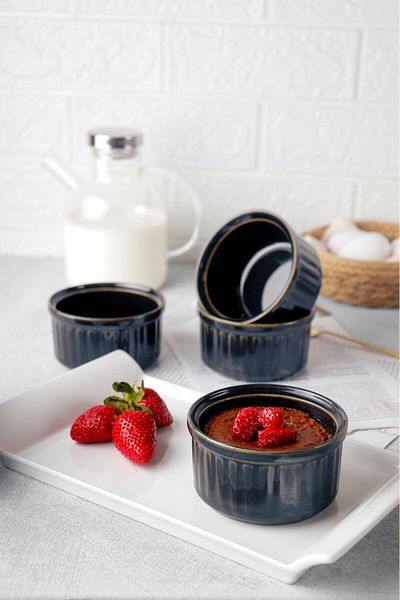 HOMENIVA 4 Hologram Porcelain Soufflé Dish – Oven Airfryer Microwave Dish