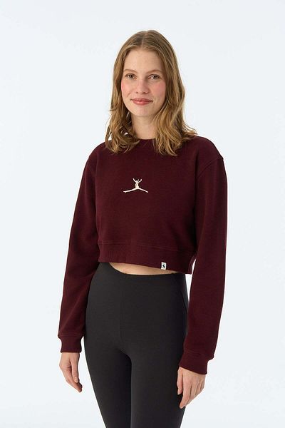 Socrates Supersoft Crop Sweatshirt - Claret Red