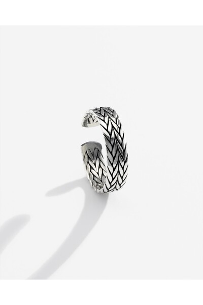 MEKS JEWELS Gümüş Örme Erkek Yüzüğü