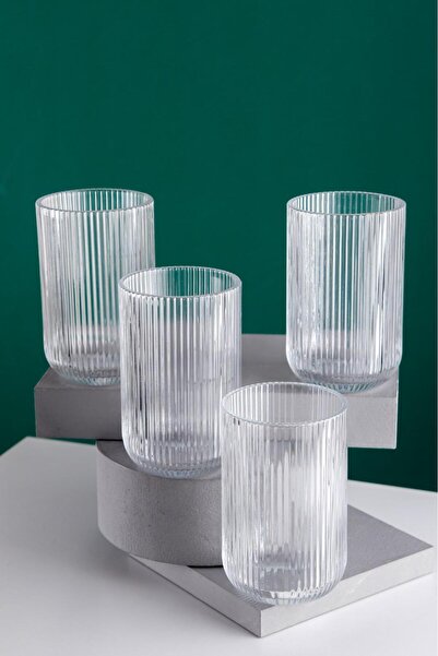 HOMENIVA Aster 4 Glass Cups 440 ml
