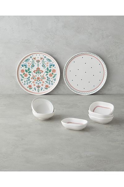 English Home Set de mic dejun din ceramică verde Enola - 8 piese, 2 persoane