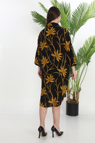 STELLETO Φόρεμα με κουμπιά με τρία τέταρτα μανίκια από υφαντό βισκόζη