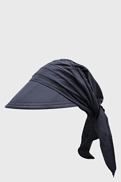 Külah قبعة شاطئ باندانا بحزام سفاري للسيدات - أزرق داكن