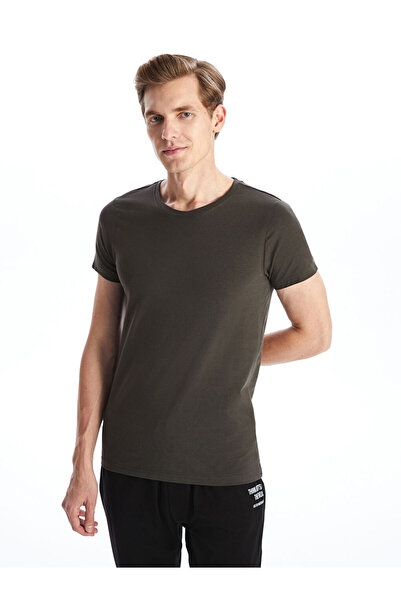 LC Waikiki Khaki Crew Neck Short Sleeve Men's Undershirt