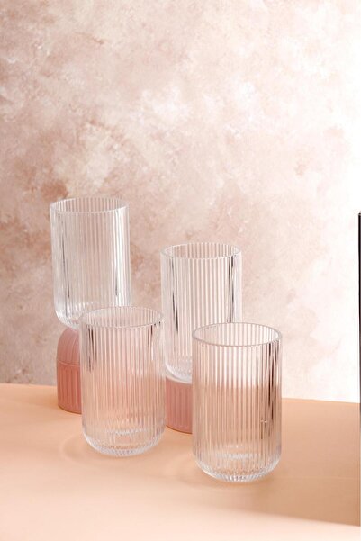 HOMENIVA Aster 4 Glass Cups 440 ml