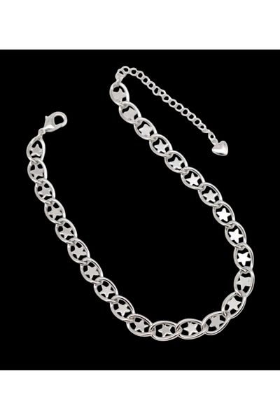 MODA Silver Color Anklet with Star Detail - Elegant Ankle Bracelet
