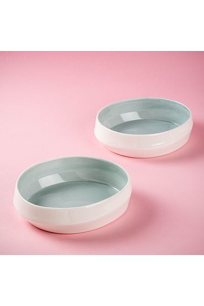 Tantitoni Space Blue Porcelain Double Bowl Set 16.2cm