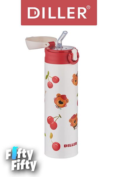 Vagonlife Diller 480 ml Stainless Steel Thermos Vacum Cup with Straw and Locking Lid -Ffdillerd9228
