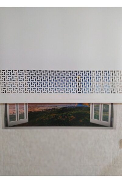 Setekshome Ekru Lazer Kesim Modern Stor Güneşlik Perde