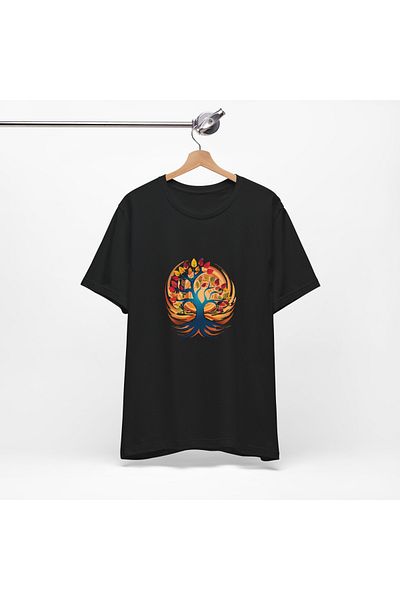 IVART Tree of Life Printed Unisex T-Shirt 100% βαμβακερό λαιμόκοψη