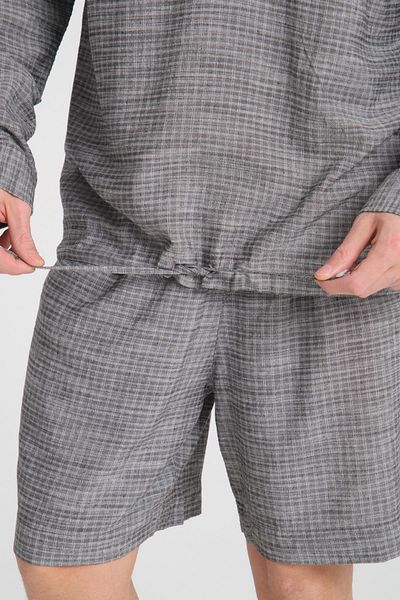 Store Men's Summer Suit, Long Sleeve Polo, Elastic Waist Top & Shorts - Modern and Stylish