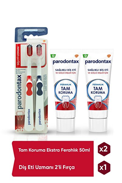 Parodontax Tam Koruma Ekstra Ferahlık 50ml X 2 Adet Diş Eti Uzmanı 2'li Fırça