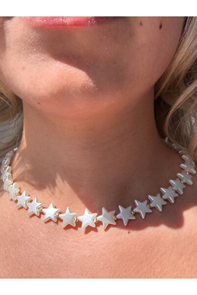 JEWELRY Star Detailed Fringed Blue Necklace Handmade