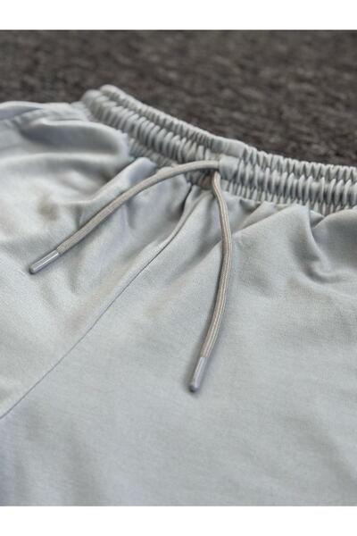 Altamira Erkek Duman Gri Superior Baskılı Paça Şeritli Şort